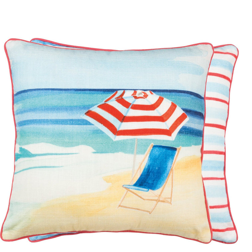 Beach Chair Throw Pillow Beach House Decor Coastal Decor Gift SolagoHome